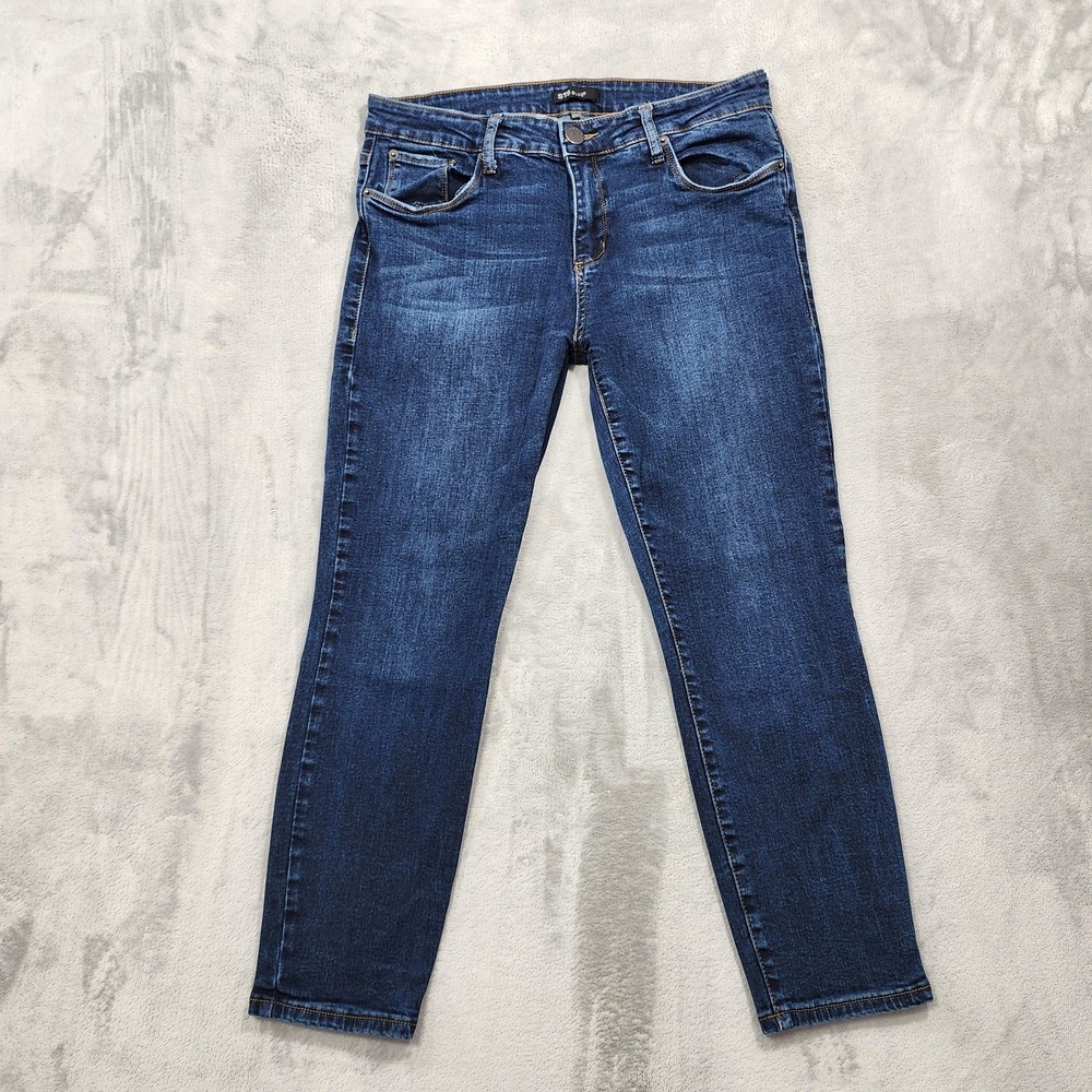 STS Blue Jeans Womens 32S SHORT Blue Mid‎ Rise Skinny Slim Stretch Denim Casual